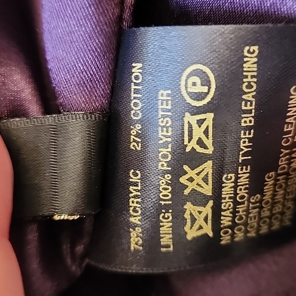 Rare! St John Gold Zip Bomber Jacket Violet Faux Fur Embroidered Collar S - Picture 13 of 14